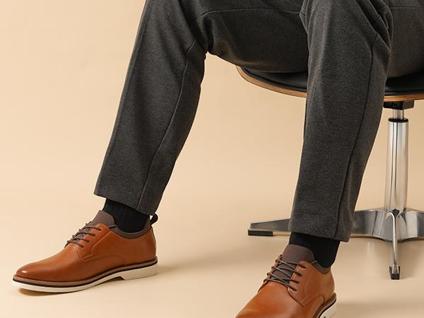 Bruno Marc Men's Lace-Up Comfortable Fashion Dress Shoes Black Business Casual Oxfords with Round Toe Slip-On Closure for All Seasons