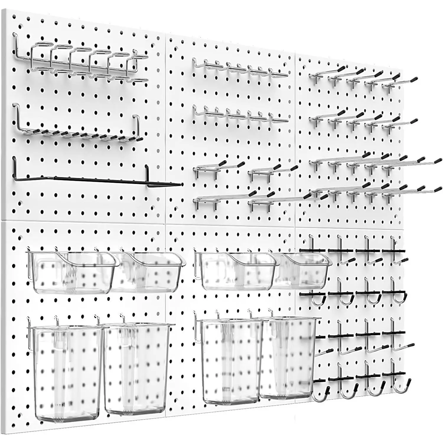 Peg Board Kit, Includes Pegboard and Accessories,with Hooks and Bins,Peg Board Wall Organizer for Office,Ornaments Display,Crafts Organization (129, White)
