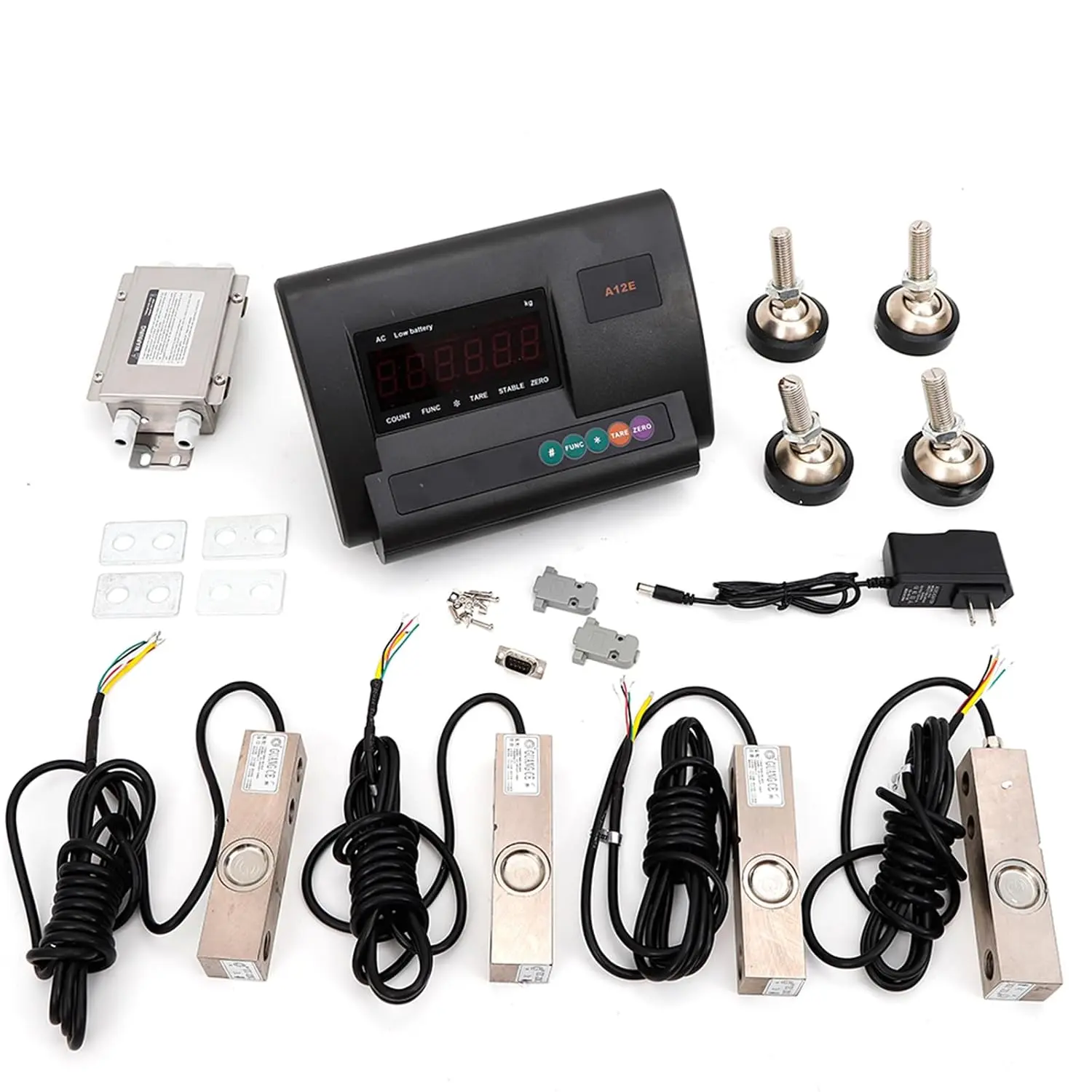 Livestock Scale Kit, 5000LBS High Precision Indicator Floor Scale with 4-Wire Junction Box 2.5T Load Capacity Animal Scale Kit for Cattle Pigs Sheep Goats Waterproof