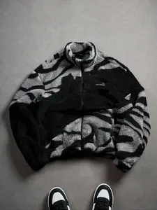 Men's Zipper Letter Graphic Windbreaker Jacket, Outdoor Parka Coat, Winter Jacket, Zippered Jacket, Casual Streetwear, Fall & Winter Fashion