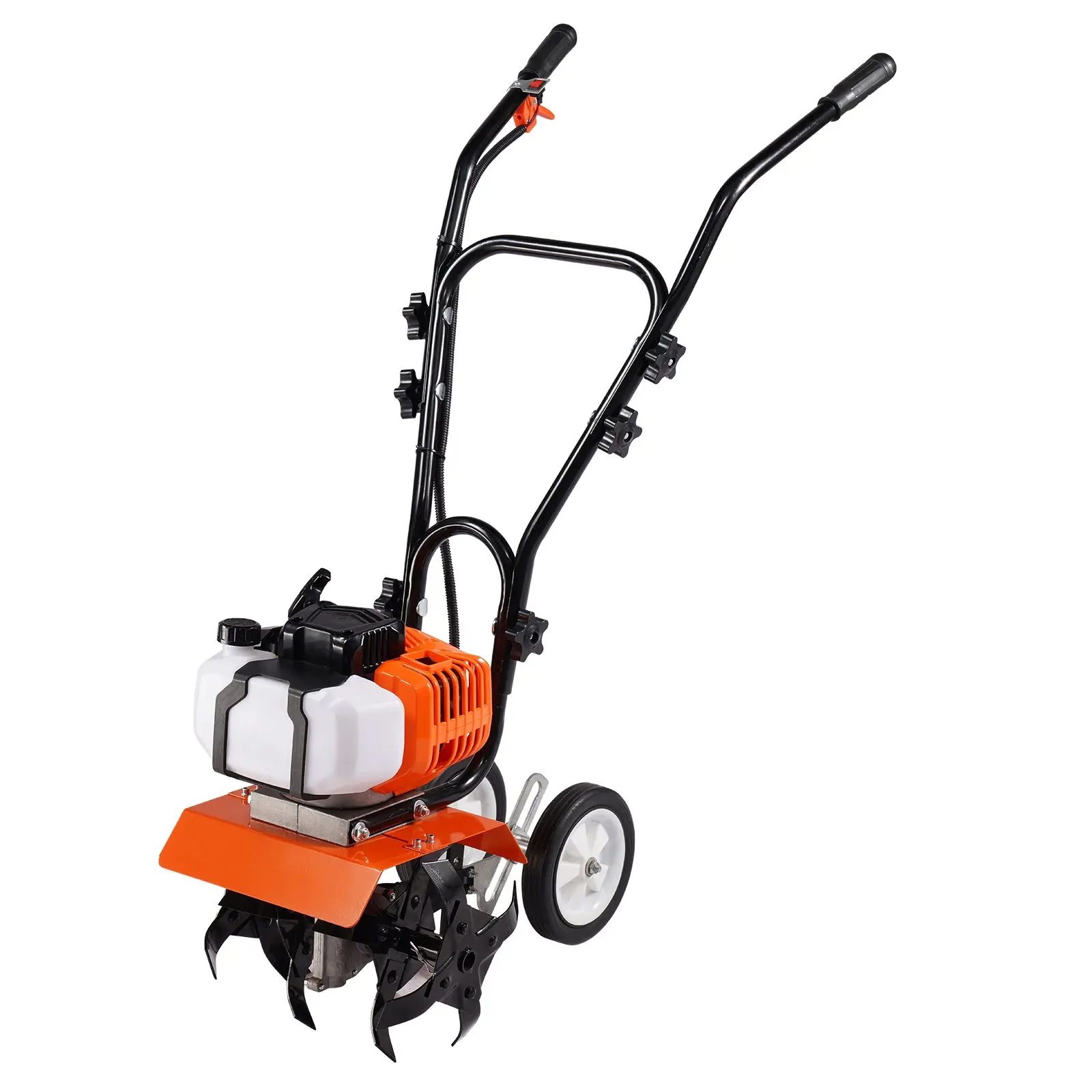 VEVOR 43CC 2-Stroke Garden Tiller Cultivator with 4 Adjustable Steel Front Tines for Lawn & Garden Cultivation