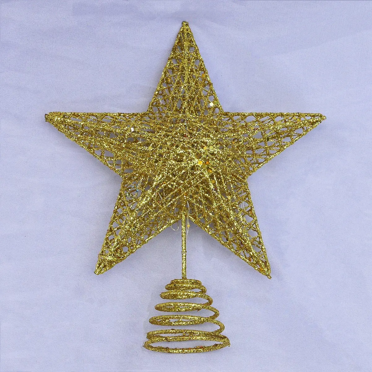Christmas Tree Topper Star, Metal 5-Point Star Tree Topper, Christmas Tree Top Decoration for Holiday Home, Living Room, Party, Fireplace and Tabletop Decor, Christmas Gift