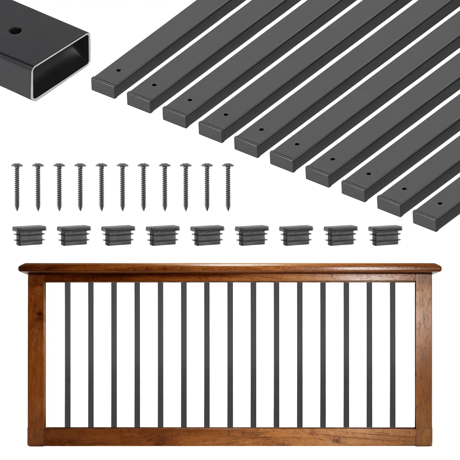 61 Pack Deck Balusters, Galvanized Steel Construction, Various Application, Easy DIY Install