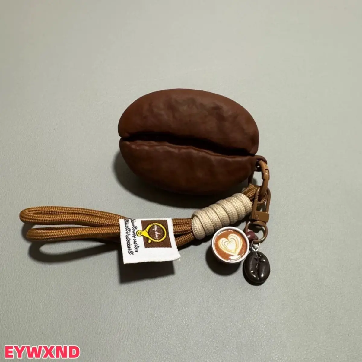 EYWXND coffee bean pattern earphone case, AirPods, soft silicone case, compatible with AirPods Pro2 and 3, flexible and shockproof, suitable for daily storage and outdoor carrying.