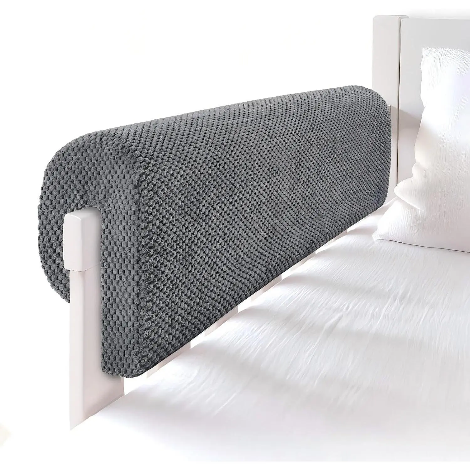 Gray 3 Ft Anti-Collision Toddlers' Bed Rail Bumper Protector - Soft Cushioned, Height-Increased, Easy-to-Install, Washable Cover, Fits Floor & Bunk Beds