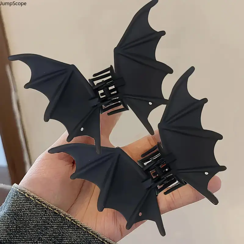 Bat Wing Hair Claw Clip, Viral Gothic Punk Halloween Hair Accessory, Matte Multi‑Color Devil Wings Shark Clip, Large Non‑Slip Jaw Hair Clamp For Thick Hair, Statement Cosplay Party Festival Costume Headwear For Women Girls