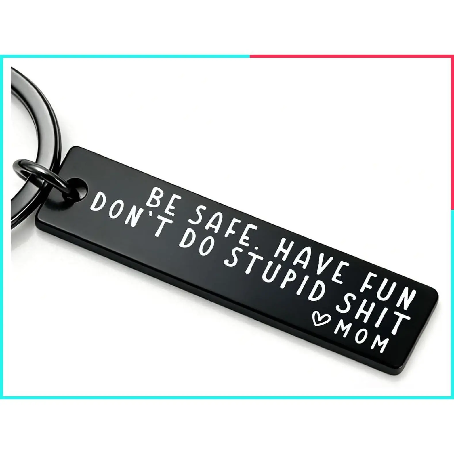 Engraved Drive Safe Keychain for New Teen Drivers - Funny Safety Reminder Gift from Mom for Son or Daughter, First Car, Driver License, Graduation, Birthday & Everyday Carry