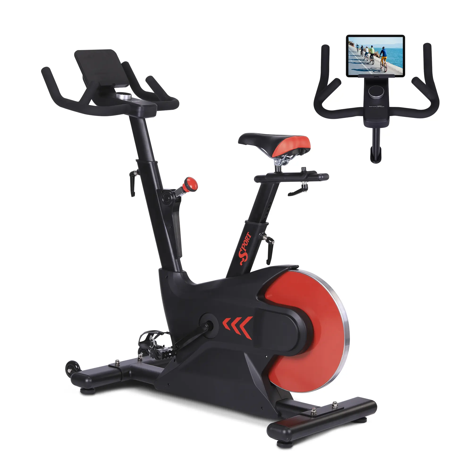 Exercise Bike, Cardio Stationary Bikes, 276LBS Weight Capacity Cycling Bike with LCD Monitor, Smart App, Seat Cushion, Rear Flywheel, Workout Bike for Indoor Home Cardio