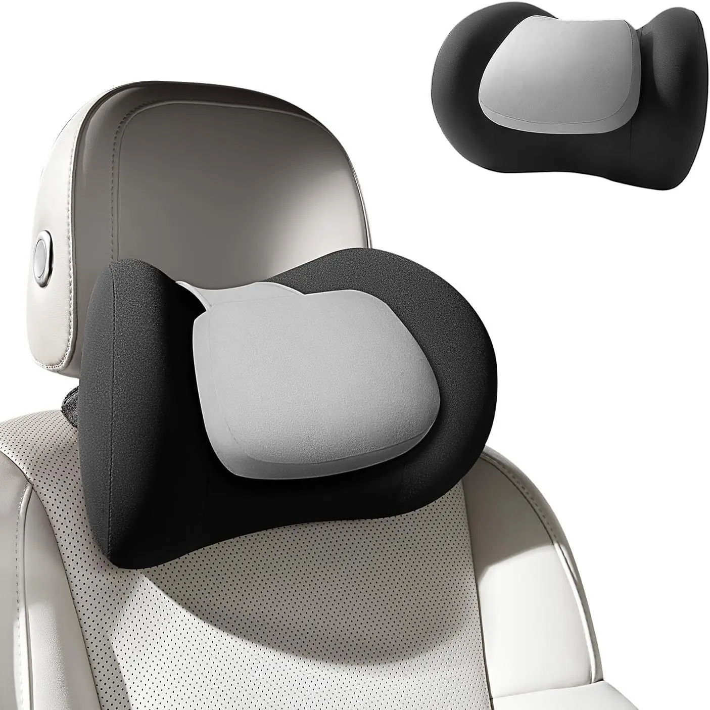 Car Neck Pillow 100% Memory Foam Ergonomic Pillow Neck Pain Relief While Driving Headrest Neck Support Cushion Universal for Driving Home Office