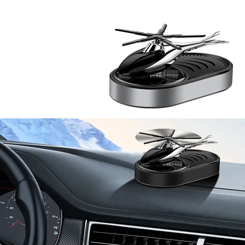 Helicopter Scented Air Purifier Model Car Dashboard Decoration, Solar Powered Diffuser, Multiple Scents, Eco-Friendly, for Home Bedroom Desk, Car Fragrance, Car Interior Diffusers, Car Aroma Diffuser