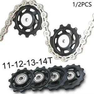 1Count/2Counts 11T 12T 13T 14T Bearing MTB Bicycle Rear Guide Wheel Road Bike Jockey Rear Derailleur Pulley Roller for Shimano Sram Repair Kit