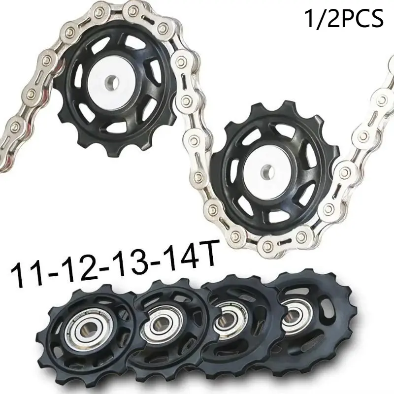 1Count/2Counts 11T 12T 13T 14T Bearing MTB Bicycle Rear Guide Wheel Road Bike Jockey Rear Derailleur Pulley Roller for Shimano Sram Repair Kit