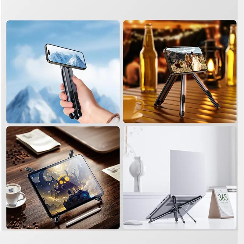 2026 New Aluminum Laptop Phone Tablet Stand 3 in 1 Magnetic Foldable Cooling Multi - function Office Support