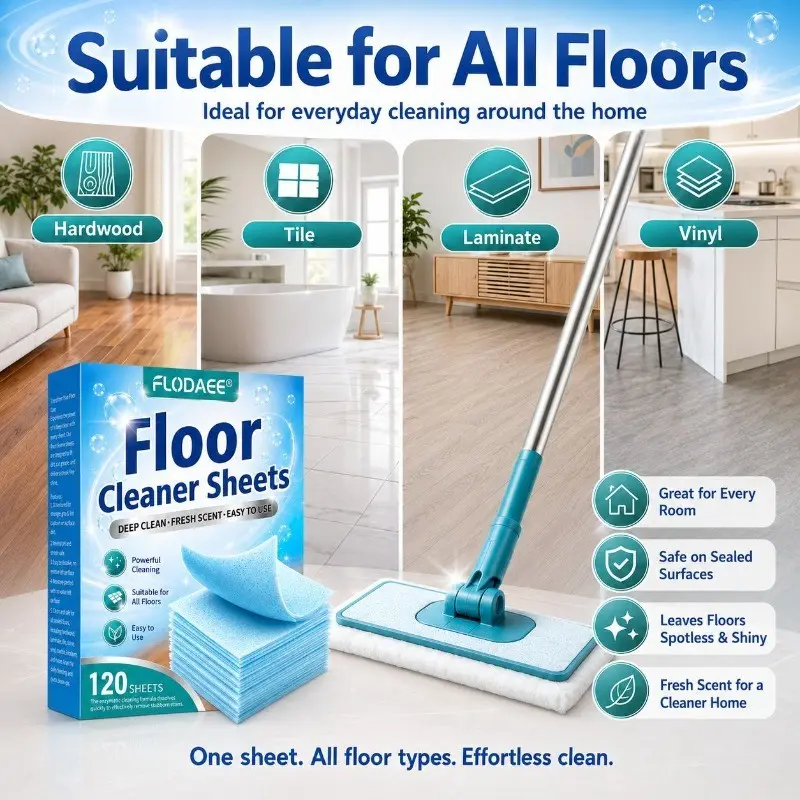 Concentrated Multi-Effect Floor Cleaning Tablets, Tile & Wood Floor Cleaner, Home Stain Removal, Fresh Scent, Quick Dissolve, Portable