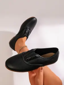Women's Lace-Up Casual Shoes, Vintage Round Toe Flat Shoes, Comfortable Soft Sole Walking Shoes, Ideal for Daily and Office Wear