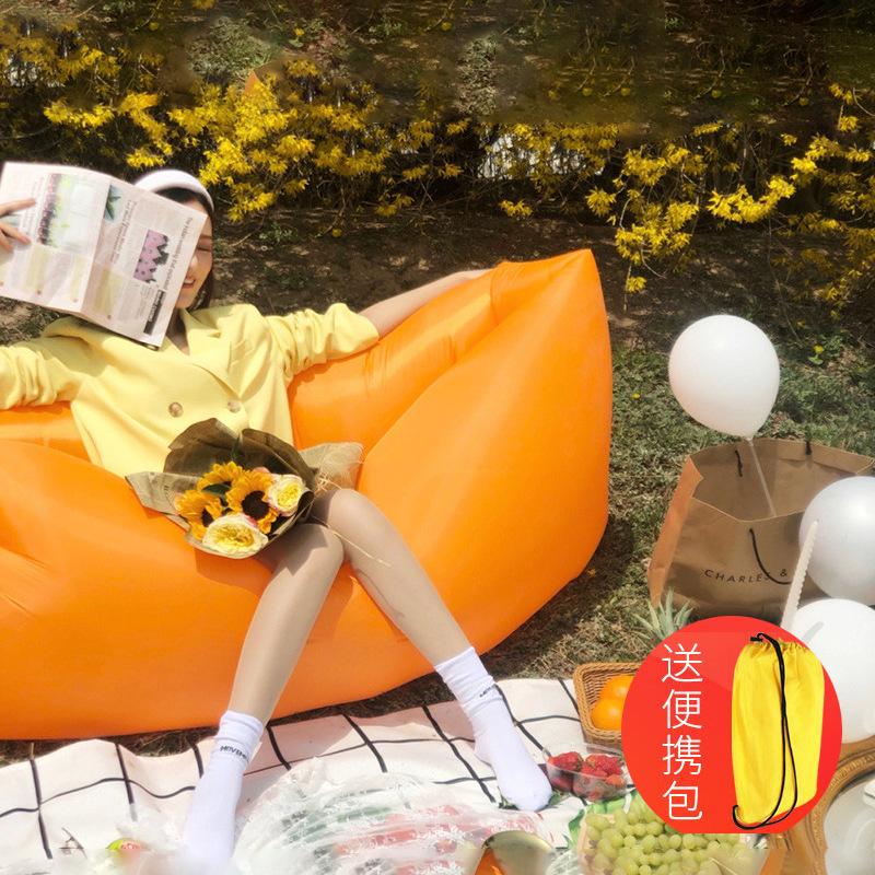Lazy inflatable sofa Internet celebrity air mattress bed Single inflatable mattress Outdoor camping Portable chair Air lunch break
