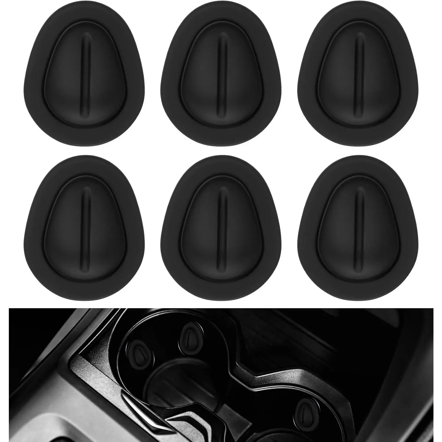 6 count Cup Holder Reducer Insert,   Cup Holder Stabilizer to Make Smaller Anti Shake Cups Holders Position Limiter with Self-Adhesive Fits    SUV, Ideal for Bottle Stabilizers