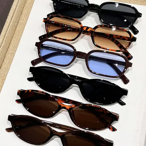 6 Pcs Small Frame Oval Glasses Set, Stylish Daily & Outdoor Use, Perfect for Fashionable Look, Unisex Trending Glasses, Casual Style Eyewear, Trendy Fashion Shades