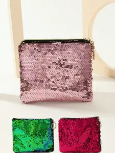 Elegant Shimmering Sequin Zipper Handheld Storage Bag, Evening Party Makeup Glasses Case, Stylish Accessory for Special Occasions