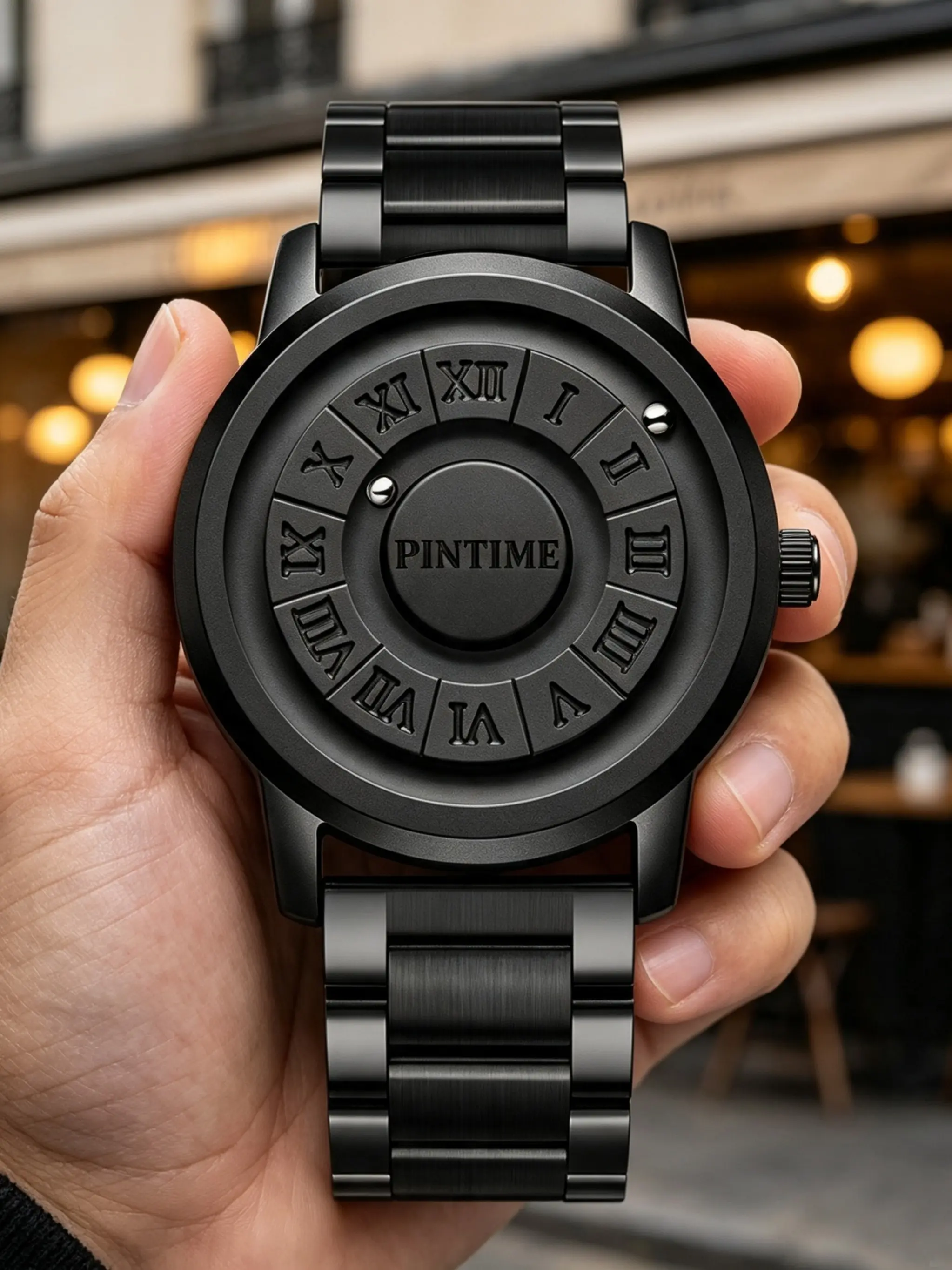 Men's Quartz Watch, Cool Dial Design, Rotating Magnetic Bead, Suitable for All Occasions, Stylish for Any Male, Model 3185