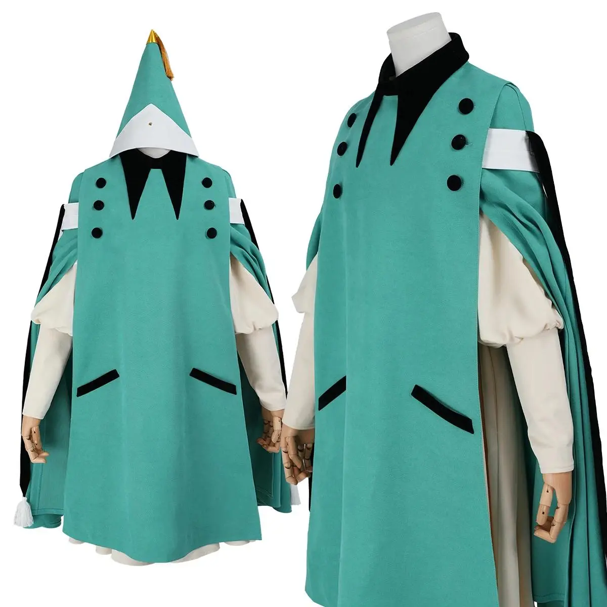 Women's Coco Witch Cosplay Costume Set - Witch Hat Atelier Anime Outfit with 1 Hat, Cape, Dress, Belt, Accessories - Women's Clothes, Clothing Merch for Halloween, Christmas (Costume Only)