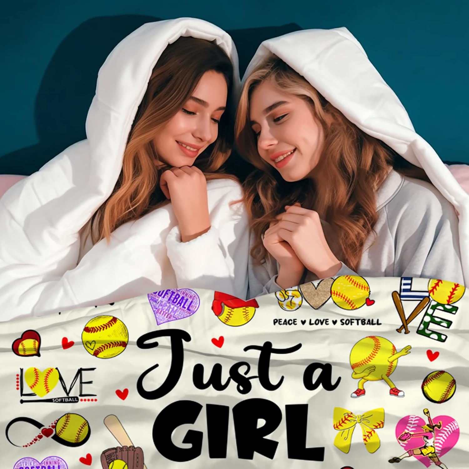 Softball Blanket Gifts for Girls Boys Softballs Blankets and Throws Plush Flannel Bedding Stuff Softballs Gifts for Women Kids Teens Adults Birthday Party Decorations Room Decor 50"X40",comfortable all-season bedding,lunch break blanket