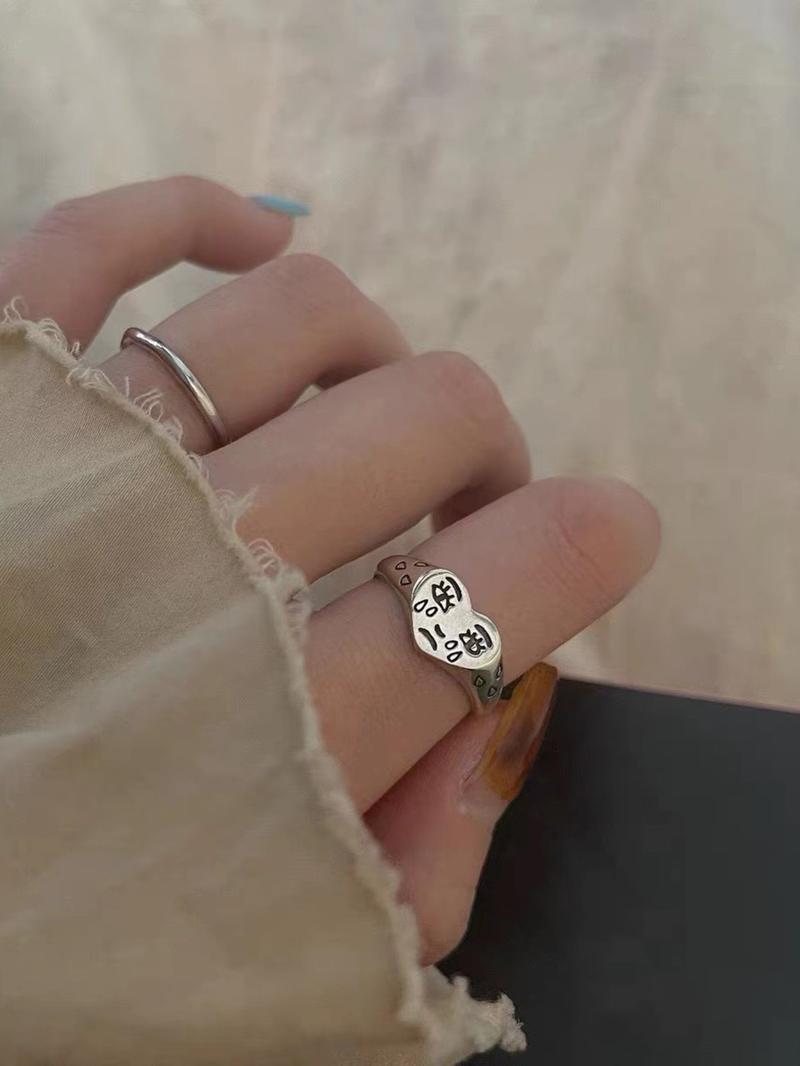 Women's Cute Heart Design Exquisite Trendy Heart Signet Ring, Vintage Trendy Retro Promise Engagement Rings, Stylish Vintage Jewelry As Birthday Gift for Women & Girls, Gifts for Wife, Vintage Rings