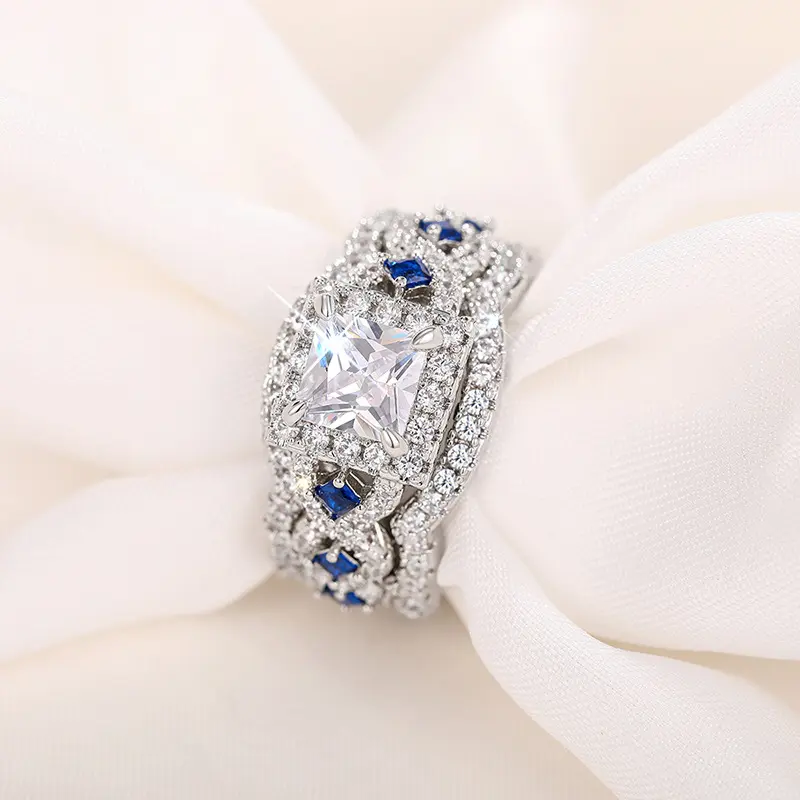 Women's Luxury 3-Piece Wedding Ring Set - Fashion Engagement Jewelry, Ideal Gift for Her for Anniversary Occasions, Jewelry Rings, Fashion Engagement Rings