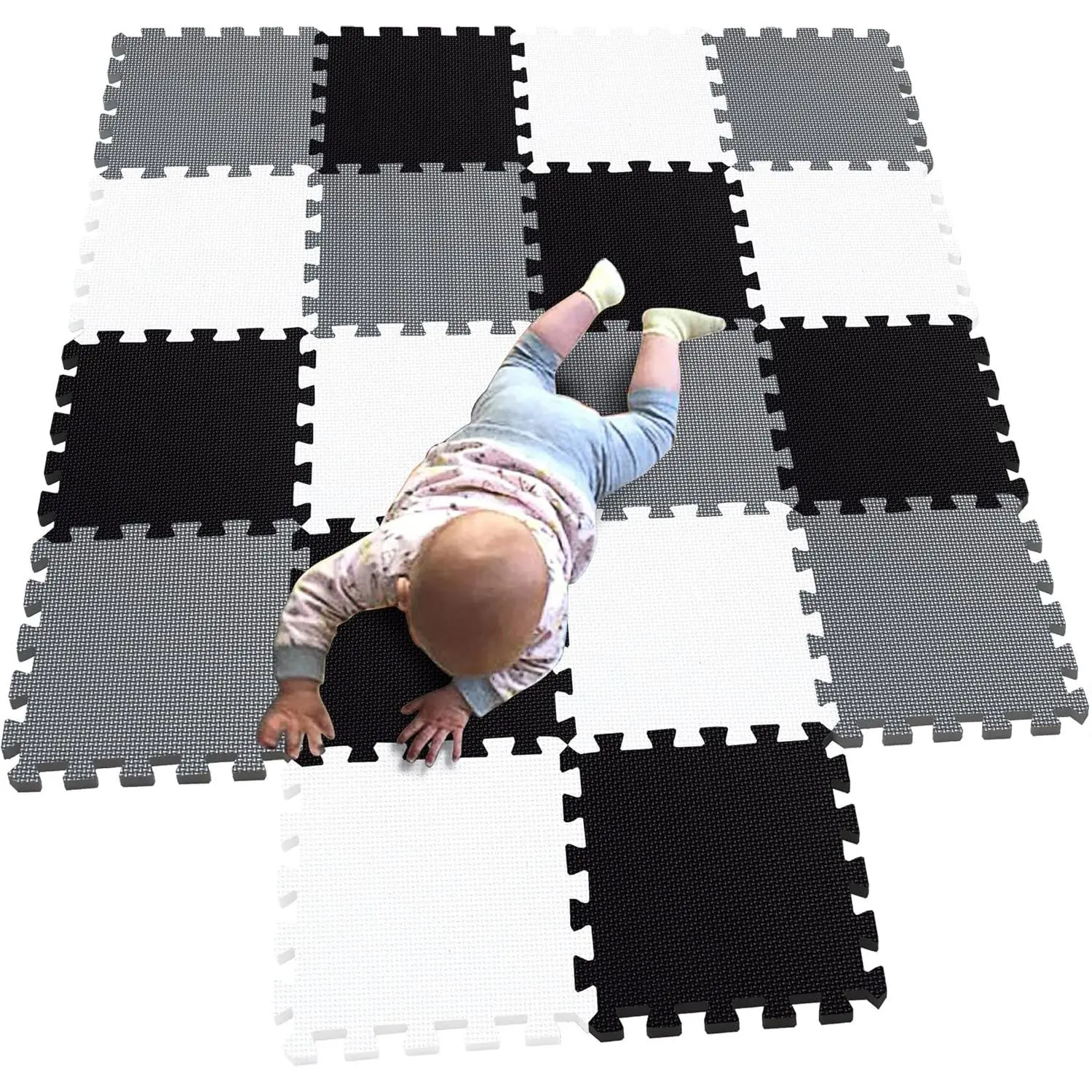 18 Pieces Puzzle Play Mats, Soft Baby Play Mat, Kids Interlocking Foam Floor Tiles, Toddlers Carpet Playmats G301018-101104112