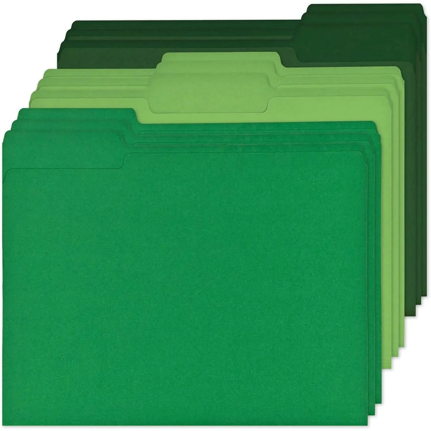 12 count Green File Folders Letter Size Colored Manilla File Folders with 1/3-cut Tabs Decorative File Pockets for Office School Business  Organizer (12, Green Series)