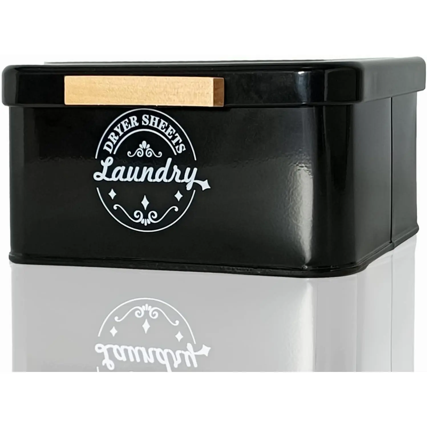 Dryer Sheet Holder Container for Laundry Room Organization, Farmhouse Laundry Organization and Storage, Metal Dryer Sheet Dispenser for Laundry Room Decor (Black)