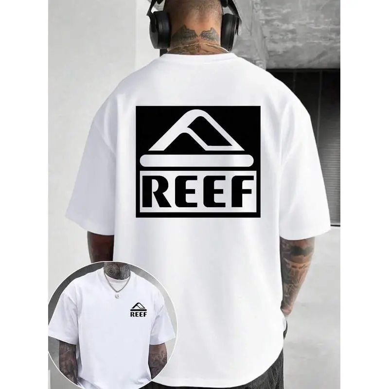Men's REEF Logo T-Shirt | Minimalist Mountain Graphic | Streetwear Essential | 100% Cotton | Unisex Fit | Ideal Gift For Surf & Skate Enthusiasts