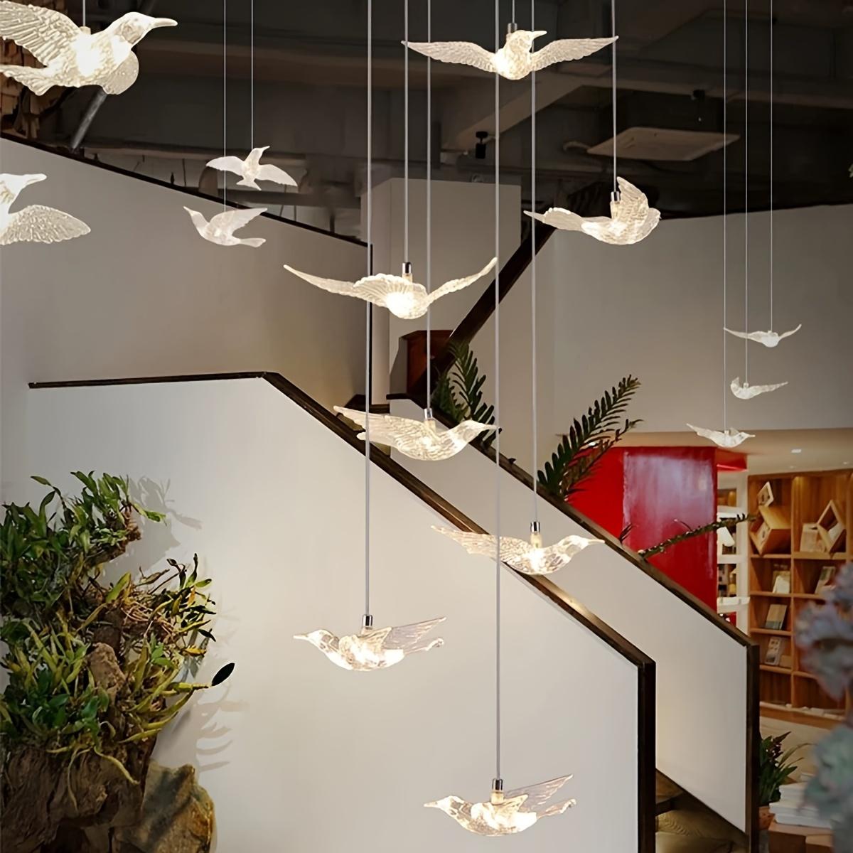 10-piece set of large hummingbird acrylic ornaments, with 1968.5inch string - suitable for weddings, New Year's, and home display (lights not included)