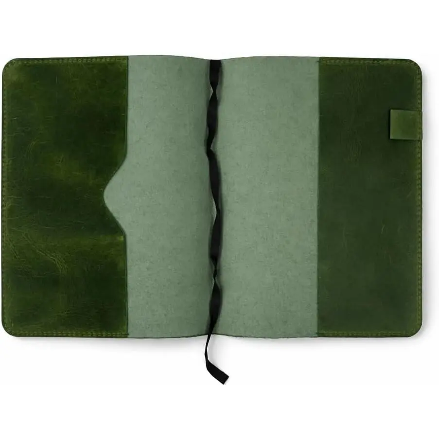 Green Leather Journal Cover XXL –  Refillable Notebook Holder with Pen Loop, Leather Travel Writing Notebook Cover for Office, Business &  Use 8.5 x 11