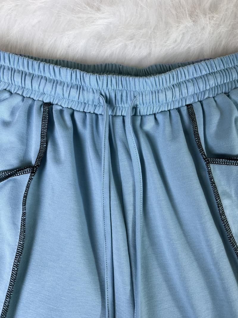 Women's Style Loose Wide Leg Casual Sports Drawstring High Waist Long Pants, Comfortable and Stylish Women's Clothing