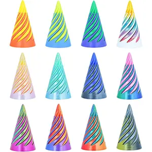 12Pcs Mini Spiral Cone Pyramid Fidget Toy, 3D Printed Impossible Cone Passthrough, Mini Vortex Thread Illusion Desk Deco, Anxiety & Stress Relief, Gift for Adults & Kids (Cone-12 PCS)fidget toys
