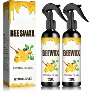 Beeswax Wood Polish Spray, Beeswax Spray Beeswax Essential Oil Wax, Wood Wax Restorer for Floors Cabinets Tables All Wood (black, 8, Fluid Ounces)