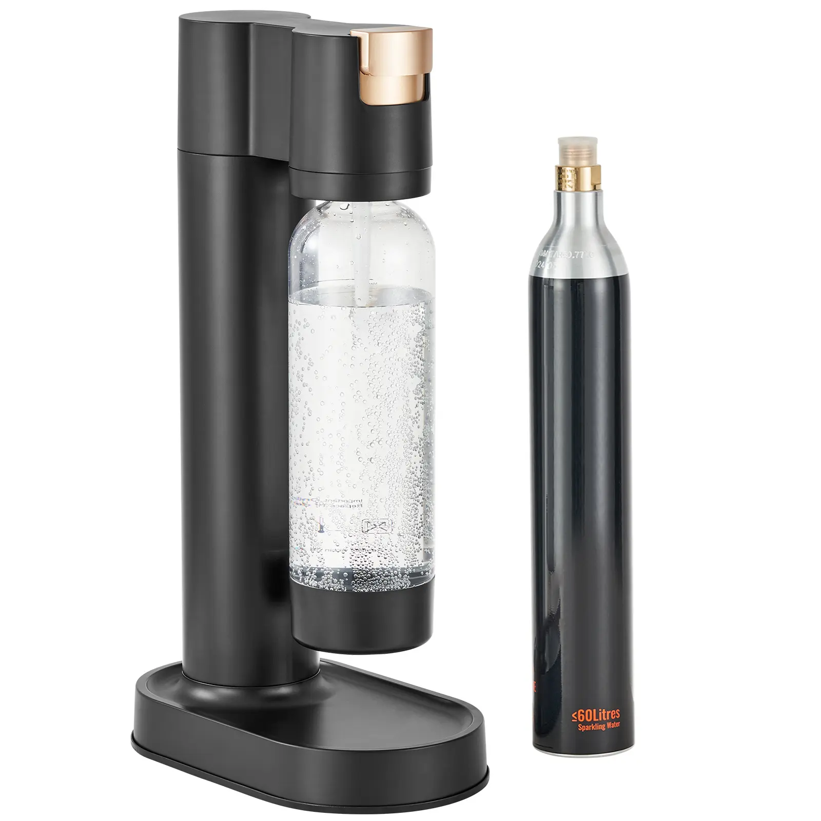 Home Carbonation Sparkling Water Maker - Soda Machine with PET Bottle, ABS Body, CO2 Cylinder Compatibility, Cost-Effective, Sustainable, Secure Safeguarding for Indoor Use
