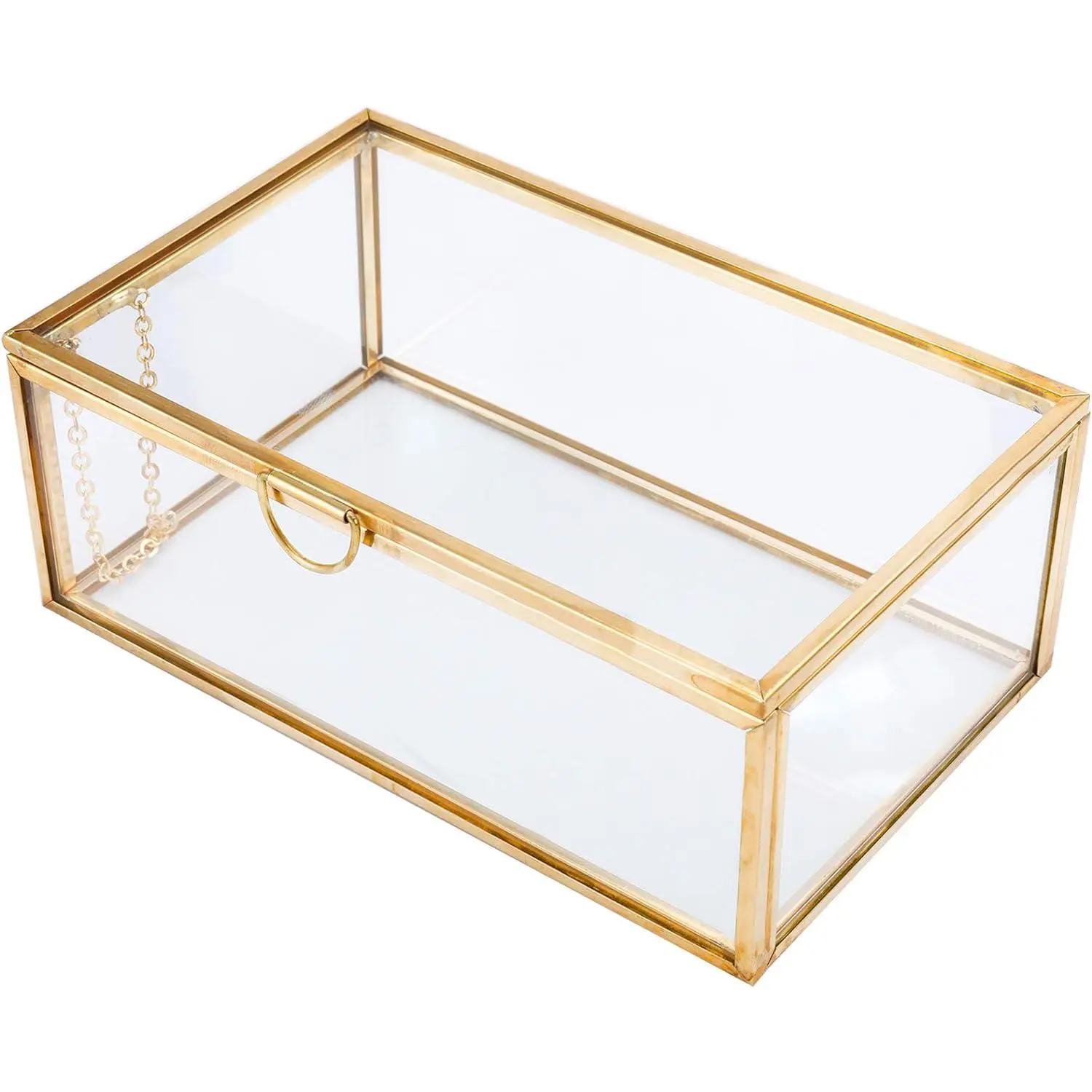 Glass Box with Lid - Clear  Glass Display Box  Box -  Decor Decorative Box for Trinket Rings Bracelet (, X-Small)