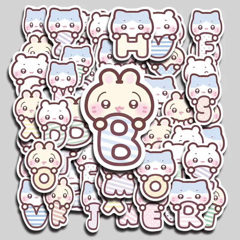 78PCS Usagi Chiikawa Hachiware Exclusive Alphabet Aesthetic Vinyl Stickers Pack for Laptop Water Bottle Phone Case Skateboard Journal Scrapbook DIY Decoration