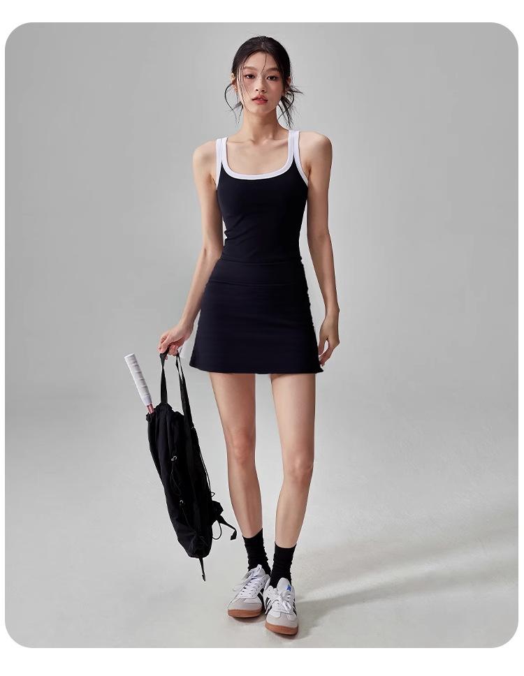 Plus Size Tennis Skort Sport Skirt With Built-in Shorts Anti-exposure 2-in-1 Athletic Dress for Running Workout Golf