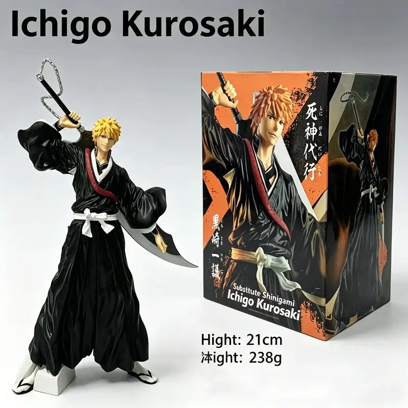 21cm Bleach Anime Figure Kurosaki Ichigo Action Figure Aizen Sousuke/Hitsugaya Toushirou Figurine PVC Model Collection Toy Gifts