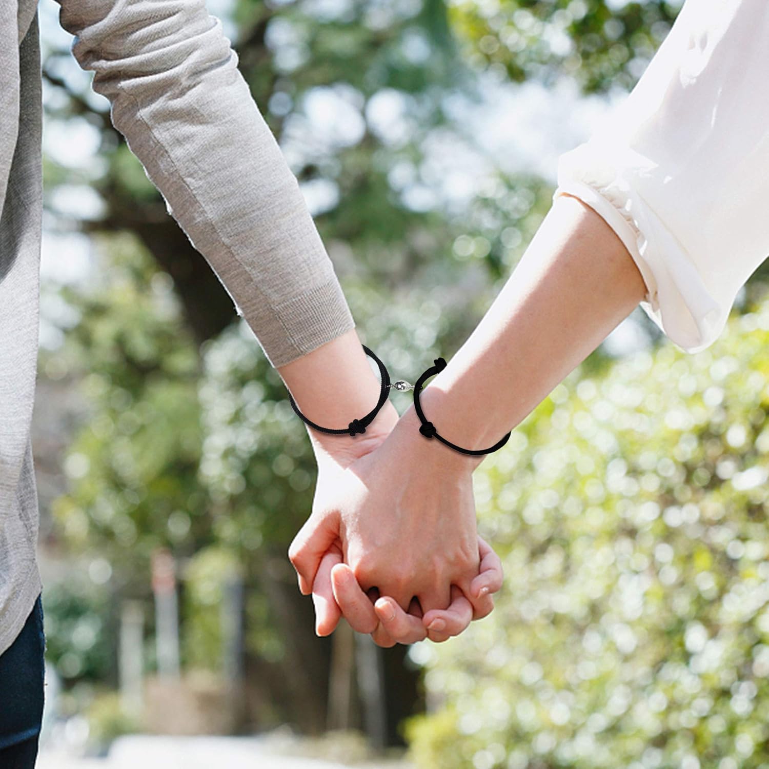 FUNRUN Couple Magnetic Bracelet Set – Mutual Attraction Braided Rope Charm Bracelets, Trendy Matching Jewelry Gift for Women & Men