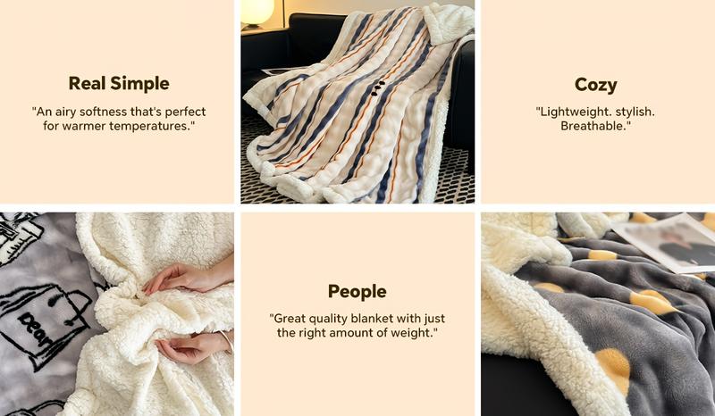 Heavy duty flannel bed blanket - super thick all-season soft and warm machine washable luxury bedspread/sofa blanket, neutral plush home decoration (beige/black/white/gray/blue/red and other colors), suitable for cold floors, modern living rooms