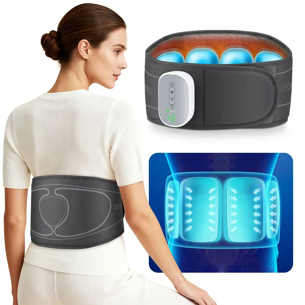 Airbag Decompression Waist Massager,Cordless Heating Waist Lower Back Belt, 3 Airbag Modes 4 Heat Levels Heated Squeeze Wasit Relax