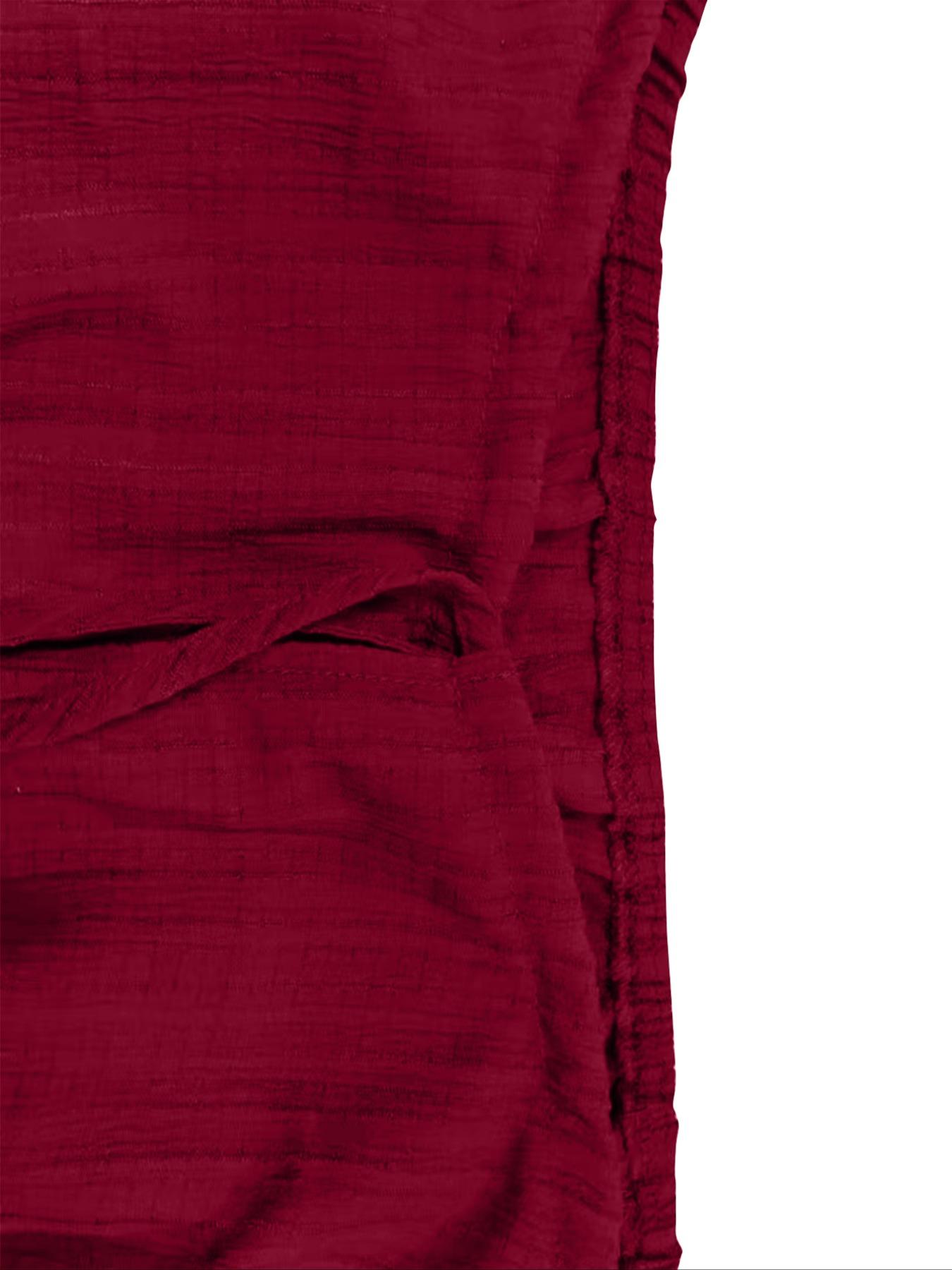 【Plus Size】 Solid Tie Front Dress, Plus Elegant Short Sleeve Dress for Summer, Women's Plus Clothing for Beach Holiday, Plus Size Tummy Flattering Dresses, Casual Fashion Dress, Boho Style Dresses