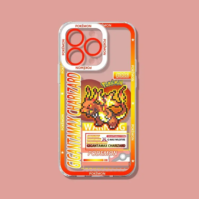 Personalized Animal-Themed TPU Smartphone Case - Colorful Transparent, Shockproof Protection for iPhone 17,17E,16,15,14 Pro Max,13,12,11 ProMax,Air Handheld Devices Accessories (Zapdos, Articuno, Moltres, Charizard, Mewtwo)