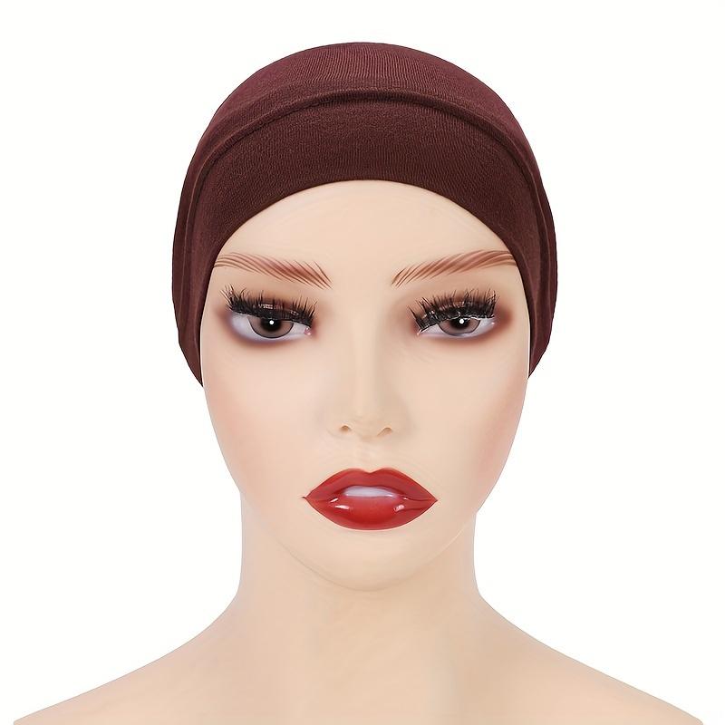 Women's Solid Anti-Slip Undercap Breathable Elastic Inner Hijab Cap for Ramadan Comfortable Fit