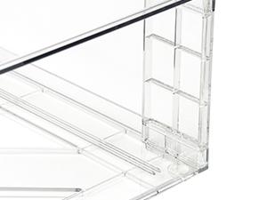 SUNDAY MIRTH 4 Pack Stackable Storage Drawers,Clear Acrylic Drawer Organizers with Handles, Easily Assembled For Fridge, Bathroom, Kitchen Undersink, Cabinet, Pantry Organization and Storage