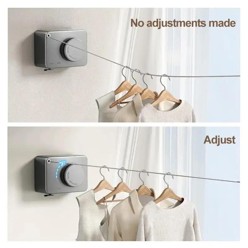 Retractable Durable & Convenient Clothesline, 1 Count Wall Mounted Clothesline, Space Saving Laundry Solution for Apartments, Backyards & Laundry Room